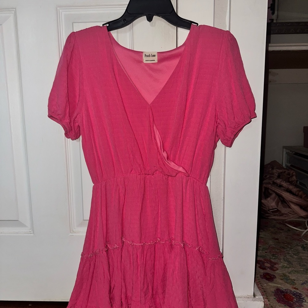 Peach Love California Vibrant Pink Dress